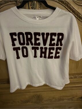 Stewart Simmons Graphic Tee with 'FOREVER TO THEE' Burgundy Lettering